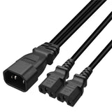 Maxbell Power Cord 3*0.75mm 2 Black Splitter Universal Adapter for Computer Outdoor