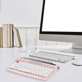 Maxbell Typewriter Keyboard 84 Keys Bluetooth5.0 Professional Compact for Tablet pink