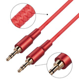 Maxbell AUX Cable 3.5mm Auxiliary Cable Audiophiles 3.5 mm Male Cable Headphone red