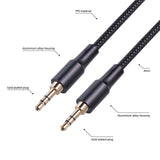 Maxbell AUX Cable 3.5mm Auxiliary Cable Audiophiles 3.5 mm Male Cable Headphone black