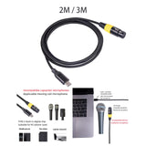 Maxbell Multipurpose XLR Female to USB Microphone Cable for Music Recording 2m