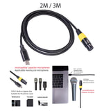 Maxbell Multipurpose XLR Female to USB Microphone Cable for Music Recording 2m