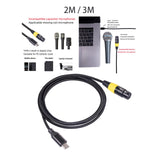 Maxbell Multipurpose XLR Female to USB Microphone Cable for Music Recording 2m