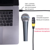 Maxbell Multipurpose XLR Female to USB Microphone Cable for Music Recording 2m