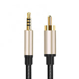 Maxbell Audio Cable 3.5mm to Male RCA Adapter Nylon Braided for Tablet Speaker 1m