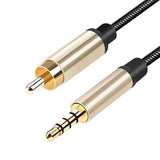 Maxbell Audio Cable 3.5mm to Male RCA Adapter Nylon Braided for Tablet Speaker 1m