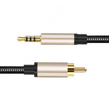 Maxbell Audio Cable 3.5mm to Male RCA Adapter Nylon Braided for Tablet Speaker 1m