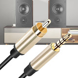 Maxbell Audio Cable 3.5mm to Male RCA Adapter Nylon Braided for Tablet Speaker 1m