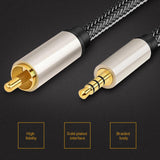 Maxbell Audio Cable 3.5mm to Male RCA Adapter Nylon Braided for Tablet Speaker 1m