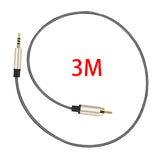 Maxbell Audio Cable 3.5mm to Male RCA Adapter Nylon Braided for Tablet Speaker 3m