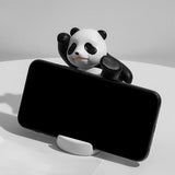 Maxbell Lovely Panda Statue Desktop Phone Holder Resin for Office Tabletop Home Standing