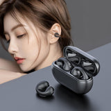 Maxbell Ear Clip Wireless Earphones Low Latency Noise Reduction for Running Sports Black