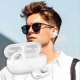 Maxbell Ear Clip Wireless Earphones Low Latency Noise Reduction for Running Sports White