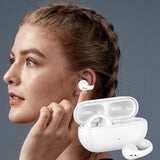 Maxbell Ear Clip Wireless Earphones Low Latency Noise Reduction for Running Sports White