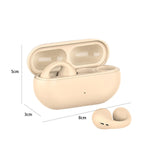 Maxbell Ear Clip Wireless Earphones Low Latency Noise Reduction for Running Sports Beige