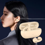 Maxbell Ear Clip Wireless Earphones Low Latency Noise Reduction for Running Sports Beige