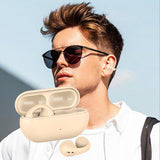 Maxbell Ear Clip Wireless Earphones Low Latency Noise Reduction for Running Sports Beige