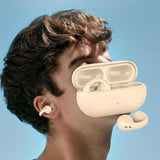 Maxbell Ear Clip Wireless Earphones Low Latency Noise Reduction for Running Sports Beige