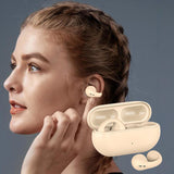 Maxbell Ear Clip Wireless Earphones Low Latency Noise Reduction for Running Sports Beige