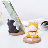 Maxbell Lovely Animal Statue Desktop Phone Holder Support Bracket for Office Home Cat
