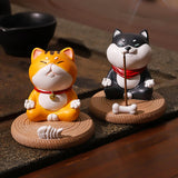 Maxbell Lovely Animal Statue Desktop Phone Holder Support Bracket for Office Home Cat