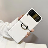 Maxbell Phone Case Protective Case Protection for Z Flip4 5G Folding Phone Accessory White Plain Pattern