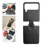 Maxbell Phone Case Protective Case Protection for Z Flip4 5G Folding Phone Accessory Black Plain Pattern