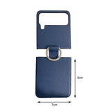 Maxbell Phone Case Protective Case Protection for Z Flip4 5G Folding Phone Accessory Blue Lychee Pattern