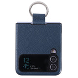 Maxbell Phone Case Protective Case Protection for Z Flip4 5G Folding Phone Accessory Blue Lychee Pattern
