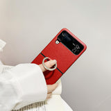 Maxbell Phone Case Protective Case Protection for Z Flip4 5G Folding Phone Accessory Red Plain Pattern