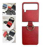 Maxbell Phone Case Protective Case Protection for Z Flip4 5G Folding Phone Accessory Red Plain Pattern