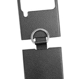 Maxbell Phone Case Protective Case Protection for Z Flip4 5G Folding Phone Accessory Black Lychee Pattern