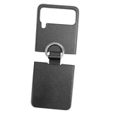 Maxbell Phone Case Protective Case Protection for Z Flip4 5G Folding Phone Accessory Black Lychee Pattern