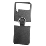 Maxbell Phone Case Protective Case Protection for Z Flip4 5G Folding Phone Accessory Black Lychee Pattern