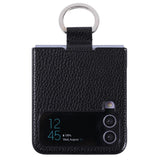 Maxbell Phone Case Protective Case Protection for Z Flip4 5G Folding Phone Accessory Black Lychee Pattern