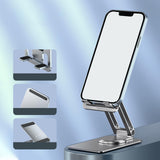 Maxbell Phone Holder Universal Aluminum Alloy Portable for Smartphones Work Home Silver