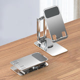 Maxbell Phone Holder Universal Aluminum Alloy Portable for Smartphones Work Home Silver
