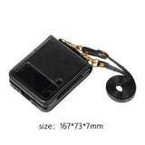 Maxbell Phone Case with Card Holder with Detachable Shoulder Strap for Z Flip4 5G Black