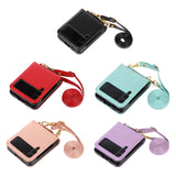 Maxbell Phone Case with Card Holder with Detachable Shoulder Strap for Z Flip4 5G Black