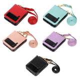Maxbell Phone Case with Card Holder with Detachable Shoulder Strap for Z Flip4 5G Black