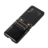 Maxbell Phone Case with Card Holder with Detachable Shoulder Strap for Z Flip4 5G Black