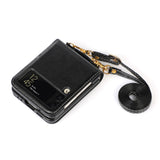 Maxbell Phone Case with Card Holder with Detachable Shoulder Strap for Z Flip4 5G Black