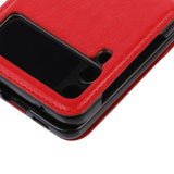 Maxbell Phone Case with Card Holder with Detachable Shoulder Strap for Z Flip4 5G Red