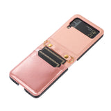 Maxbell Phone Case with Card Holder with Detachable Shoulder Strap for Z Flip4 5G Pink