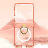 Maxbell Durable Phone Case Shell Stylish with Rings Holder Protective Case Accessory Orange