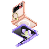 Maxbell Durable Phone Case Shell Stylish with Rings Holder Protective Case Accessory Orange