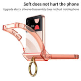 Maxbell Durable Phone Case Shell Stylish with Rings Holder Protective Case Accessory Orange
