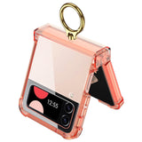 Maxbell Durable Phone Case Shell Stylish with Rings Holder Protective Case Accessory Orange