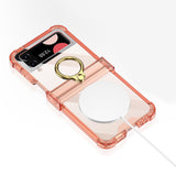 Maxbell Durable Phone Case Shell Stylish with Rings Holder Protective Case Accessory Orange