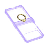 Maxbell Durable Phone Case Shell Stylish with Rings Holder Protective Case Accessory Violet